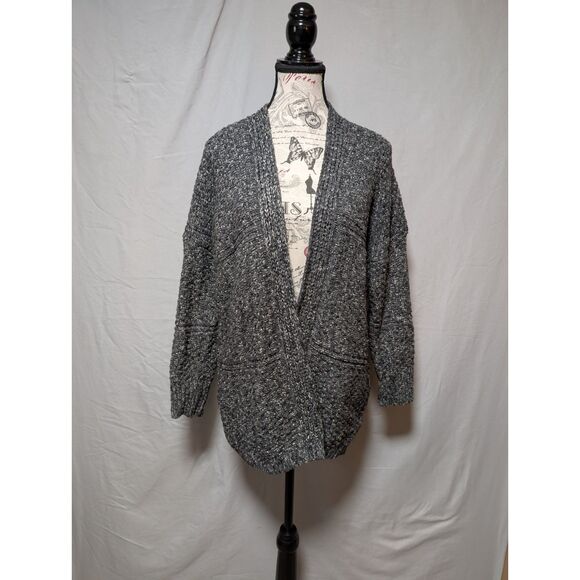 croft & barrow Sweaters - Croft & Barrow Gray Marled Knit Sweater Open Front Cardigan Cozy Women's Medium